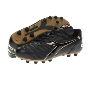 Diodora Men's Brasil Classic MDPU Soccer Cleats Black Gold size 7.5